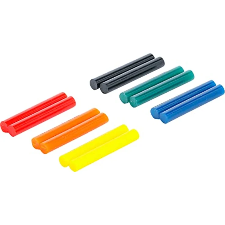 Kraftmann 80849 | Heißklebe-Patronen | 12-tlg. | bunt | Ø 7,5 mm, 50 mm | Klebesticks | Klebestifte | Heißkleber für Heißklebepistolen – Bild 2