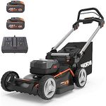 WORX WG748E NITRO Akku-Rasenmäher 40V(2x20V) - leistungsstarke bürstenloser Motor -46cm Schnittbreite - automatische Motorleistungsanpassung - 7 Schnitthöhenstufe - inkl. 2x4Ah Akkus & Dual-Ladengerät - Preisvergleich