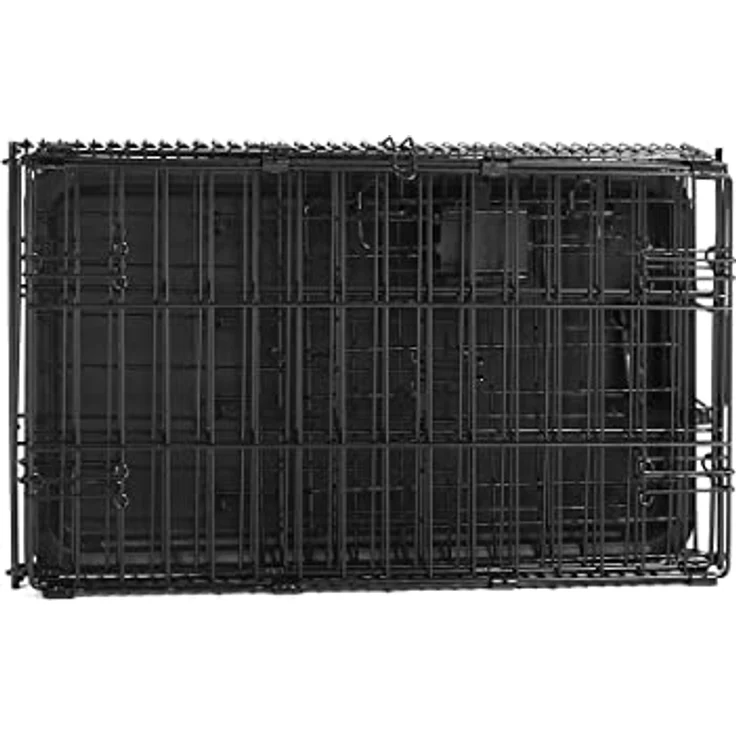 Amazon Basics Zusammenklappbarer Hundekäfig aus Metalldraht mit Bodenschale, Einzeltür, 56 cm, schwarz – Bild 5