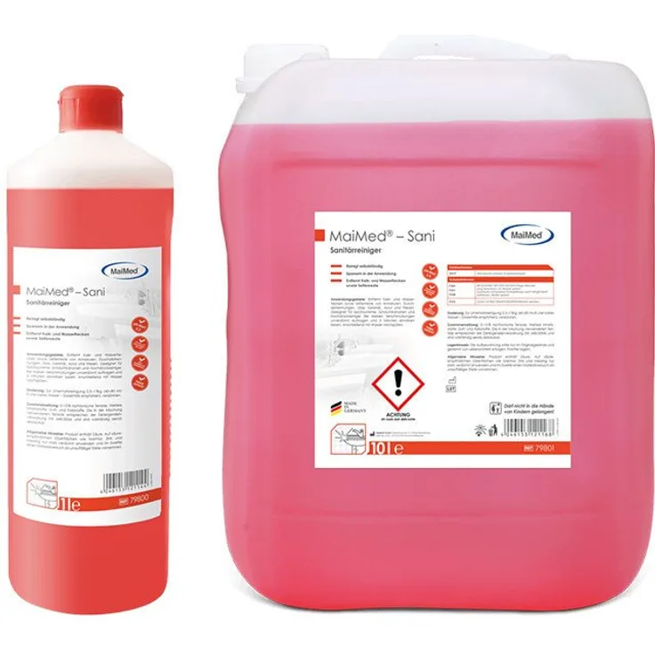 MaiMed Sani, Sanitärreiniger komplett, entfernt Kalk- und Wasserflecken, geeignet für Sprühsysteme und Hochdruckreiniger