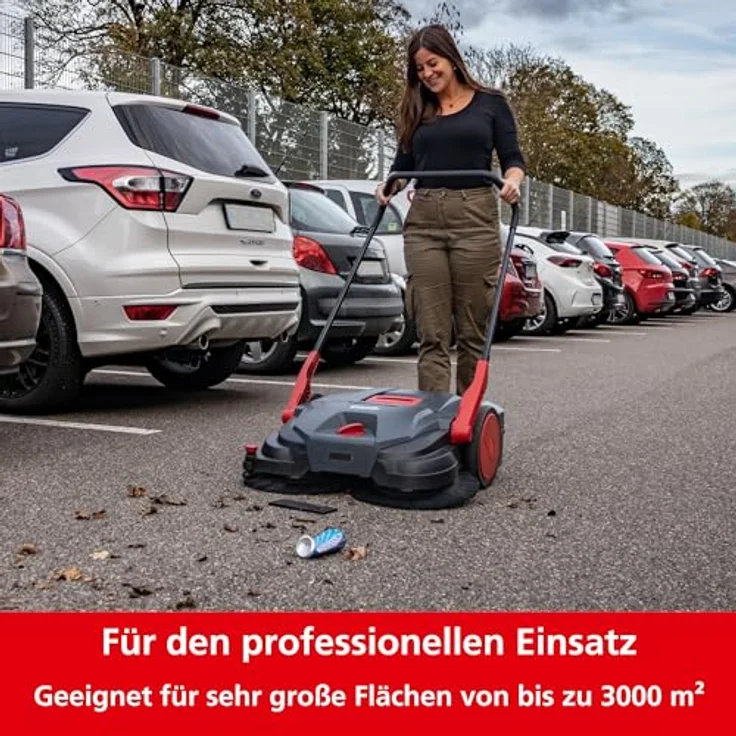 Starmix Kehrmaschine Durosweep 77 Pro – doppelte Schmutzaufnahme dank patentiertem Kehrsystem, Handkehrmaschine mit manuellem Antrieb - 77cm Kehrbreite - Kehrleistung 3000m²/h - Griff höhenverstellbar – Bild 2