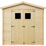 Gartenhaus Holz - Geräteschuppen Holz mit Boden Imprägnierte - Gerätehaus B236xL226xH218 cm/ 4.33 m2 Lagerschuppen für Garten - Gartenhäuser & aufbewahrung Wasserfestes Dach TIMBELA M369+M369G - Preisvergleich