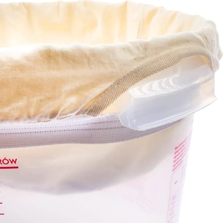 Browin 810 601 Filtrationsbeutel mit verstärktem Boden, mehrfach verwendbarer, natürlicher, Baumwollsack einem Boden, der mit Stäben verstärkt ist, für die Filtration von Likören - 10 L - robust – Bild 4