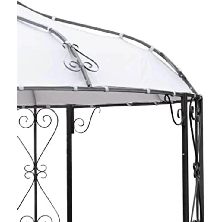 DEGAMO Pavillon-Ersatzdach BURMA, rund 300cm, PVC-beschichtet weiß, wasserdicht – Bild 5