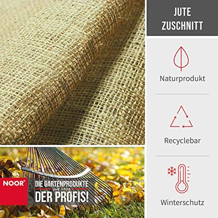 NOOR Jute-Zuschnitt leicht 0,9 x 10 m I Jute-Rolle zum Adventskalender selber basteln, als Deko-Material oder als Frostschutz für Pflanzen I Jute-Winterschutz für Topf- und Kübelpflanzen I Natur – Bild 2