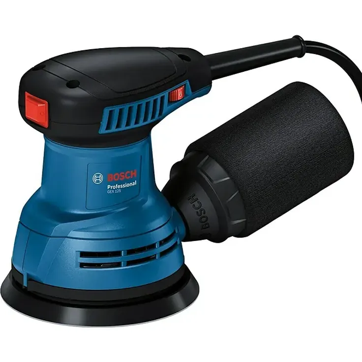 Bosch Professional Exzenterschleifer GEX 125, 290 W, 125 mm Schleifteller, für Holz, Putz, Metall und Kunststoff