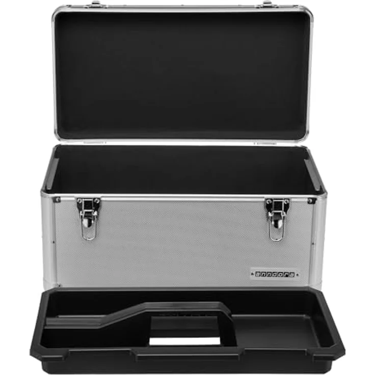 anndora Werkzeugkoffer 28 L Transportbox XL Werkzeugkasten Werkzeugbox - silber – Bild 9