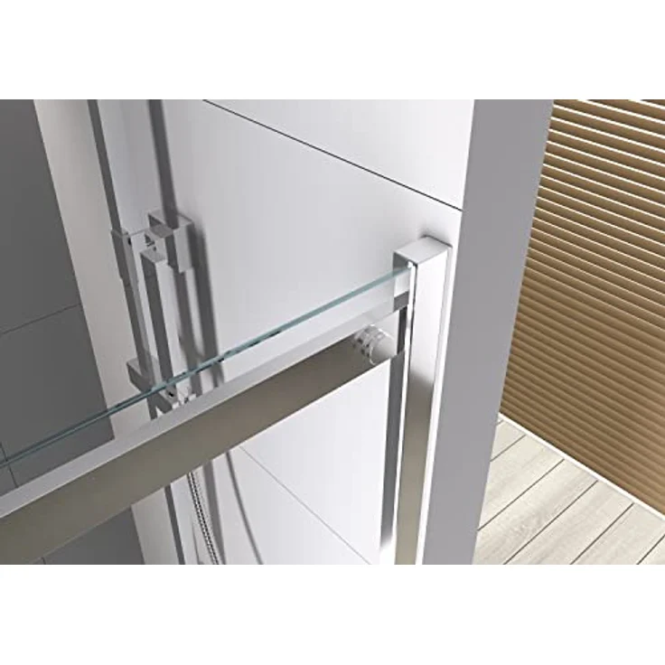NEXTREND Eckdusche DX806A FLEX, Schiebetür aus Nano ESG-Sicherheitsglas, flexible Montage, Breite 120 cm, Seitenwand 80 cm, Chromprofil – Bild 7