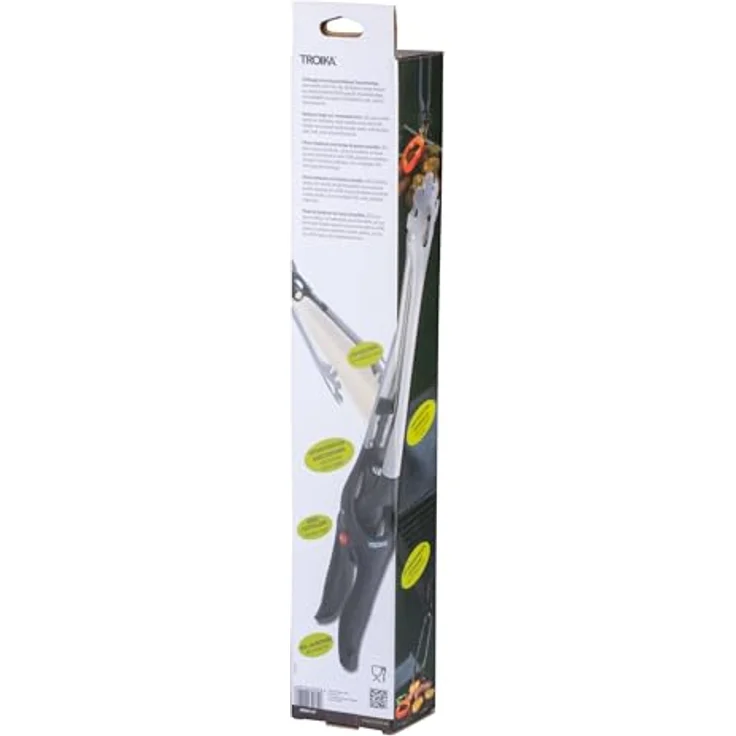 TROIKA BBQ + Light Grillzange mit herausnehmbarer Taschenlampe, warmweißes LED-Licht, lebensmittelecht (LFGB geprüfte) Zange, hitzebeständiger Kunststoffgriff, inkl. AA-Batterie – Bild 2