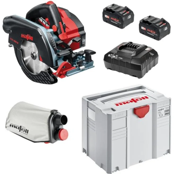 Mafell Akku Handkreissäge K55 18M bl im T-Max 1x Ladegerät 2x Akku CAS 91D601, kompakt und leistungsstark, mit 58mm Schnitttiefe – Bild 1