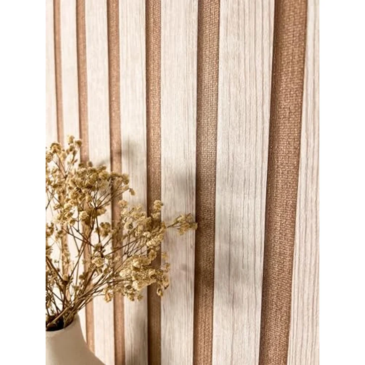 Newroom Tapete Beige Bronze Vlies Holzpaneele, 3D Optik mit scheuerbeständiger Oberfläche, 10,05 m x 0,53 m, für Wohnzimmer und Schlafzimmer – Bild 2