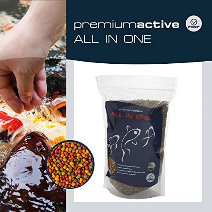 FIAP premiumactive All IN ONE 3.000 ml - 3 verschiedenen Granulate - Alleinfutter - Teich- und Koifische - Futtermix - Teichfische - leichte Verdauung - Keine Trübung - Gartenteich – Bild 2