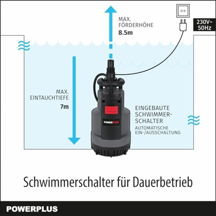 Powerplus Powew67920 750w Tauchpumpe Silber - Kompakte Pumpe mit 12.500 Liter Förderleistung – Bild 4