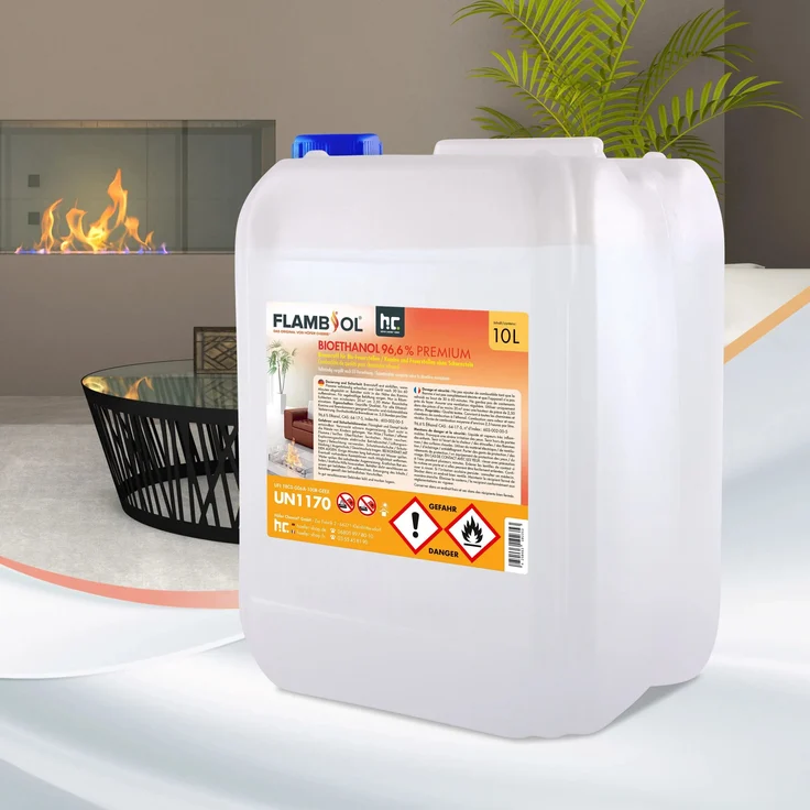 Höfer Chemie GmbH 6 x 10 Liter Bioethanol 96,6% Premium für Ethanolkamin in Kanistern – Bild 2