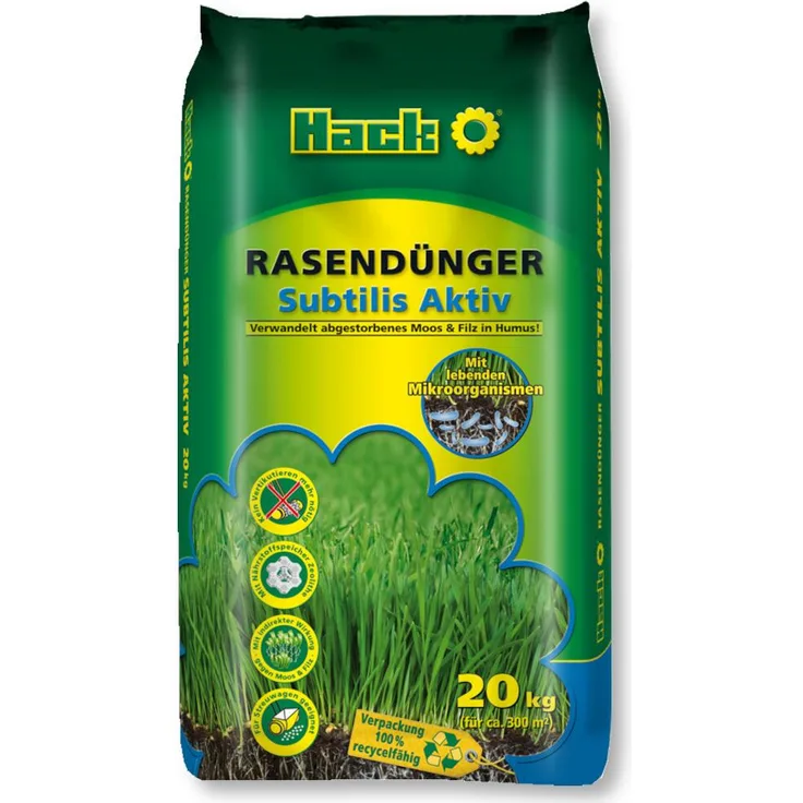 HACK Rasendünger Subtilis Aktiv, 20 kg