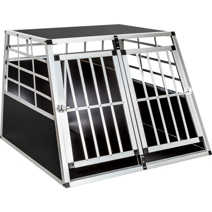 tectake Hundetransportbox doppel mit gerader Rückwand - 97 x 90 x 69,5 cm