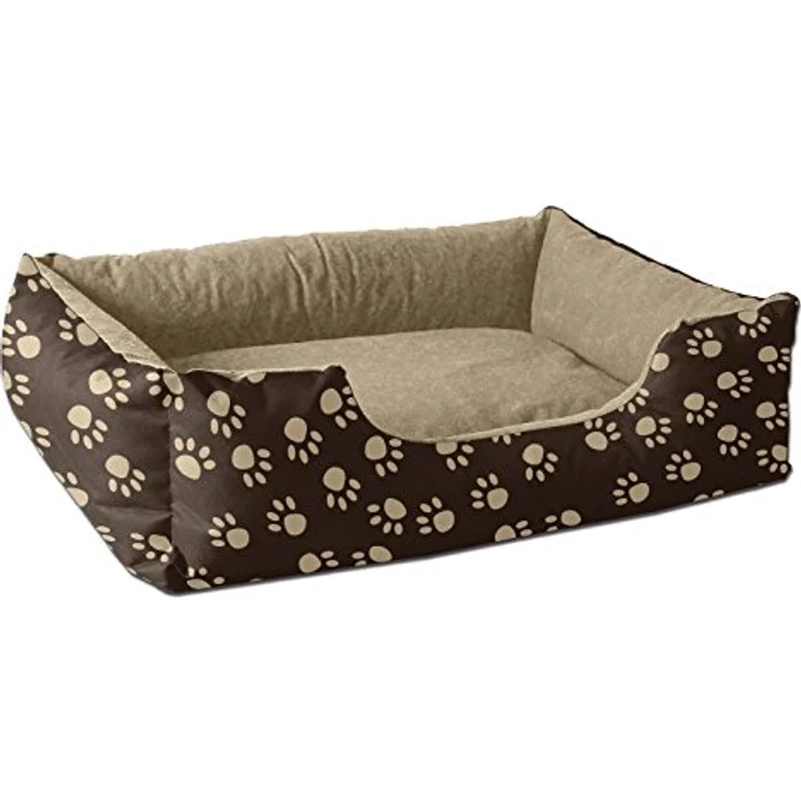 BedDog Hundebett LUPI, Hundekissen mit abziehbaren waschbaren Bezug, Hundekorb, Hundesofa, für kleine Hunde, S, braun-beige – Bild 2