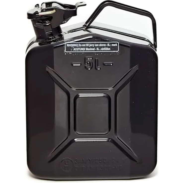 BW® Kraftstoffkanister Metall Benzinkanister 5 Liter - Schwarz - TÜV-geprüft und UN-Zulassung - Made in Europe – Bild 4