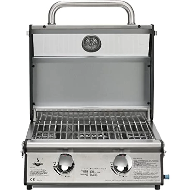 Gasgrill "JESOLO" von El Fuego® mit 2 Hochleistungs-Brennern (2x 3,0 kW), mit Sichtfenster, Grillrost & Brenner aus Edelstahl gefertigt, Tischgasgrill, Campinggrill, BBQ, AY 4411 – Bild 2