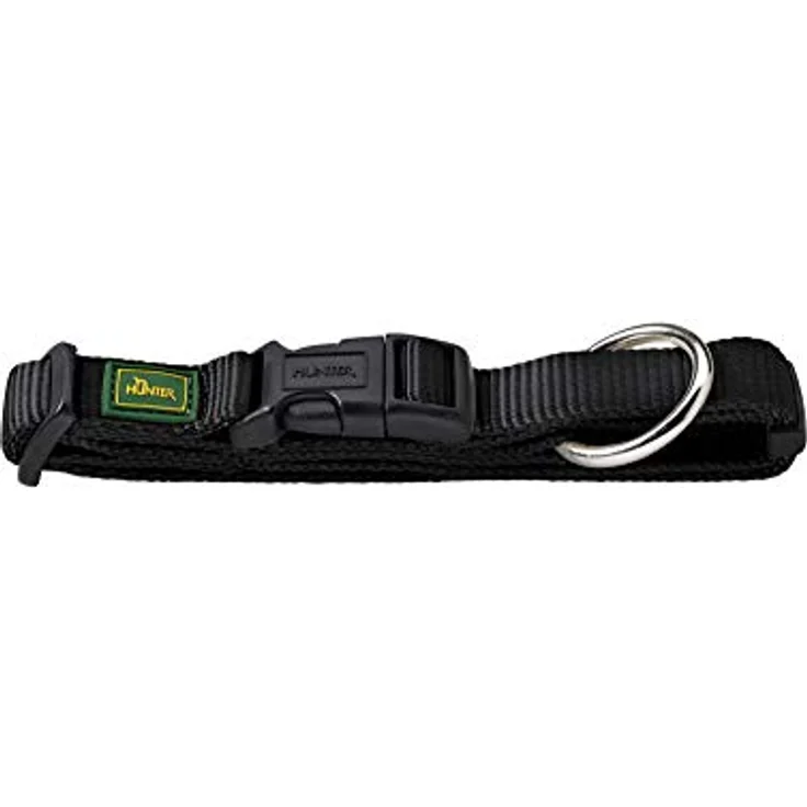 HUNTER VARIO PLUS Hundehalsung, Hundehalsband, Zugentlastung, robust, geschmeidig, Klickverschluss, M-L/2,0, schwarz – Bild 1