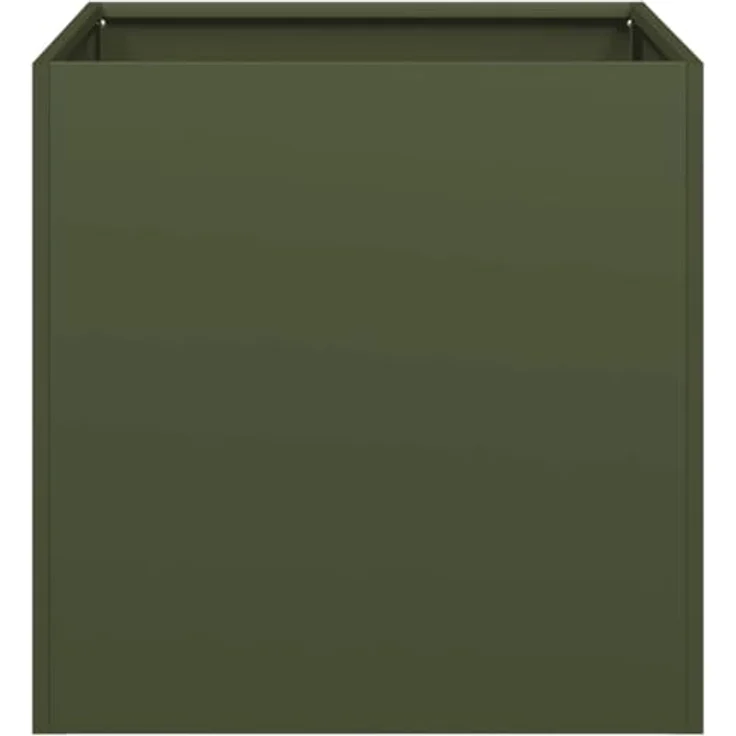 vidaXL Pflanzkübel Olivgrün 40x40x40 cm Kaltgewalzter Stahl, Pflanzschale, Garten-Garten-Pflanzkübel, Outdoor-Pflanzgefäß, Hochbeet – Bild 4