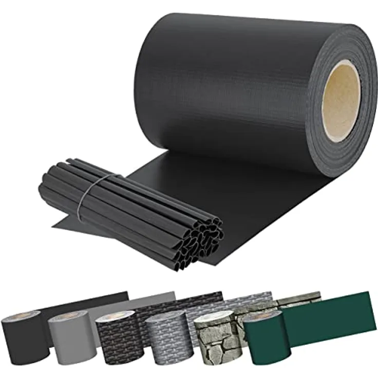 KESSER PVC Sichtschutzstreifen Sichtschutz Rolle Doppelstabmatten Zaun Blickdicht Wetterfest und Windschutz Zaunfolie Sichtschutz Garten Gartenzaun Anthrazit, 35 m - Preisvergleich