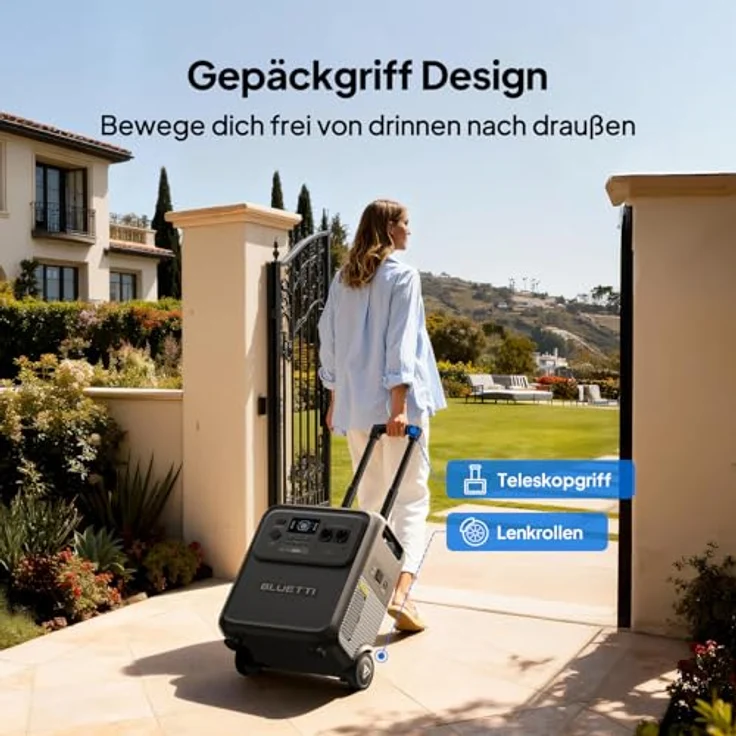 BLUETTI Elite 400 Tragbare Powerstation, 3840Wh LFP-Batterie mit 2600W AC-Ausgängen, Solargenerator mit Rollen für Zuhause, Notstrom, Wohnmobil & Camping – Bild 3