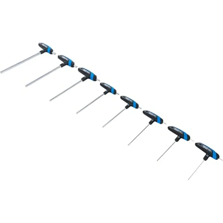 BGS Schraubendreher T-Griff-Schlüssel-Satz, Innensechskant, 8-teilig, 2-10 mm, Chrom-Vanadium-Stahl, ergonomischer Zwei-Komponentengriff, Metallhalter, 8-teilig – Bild 3