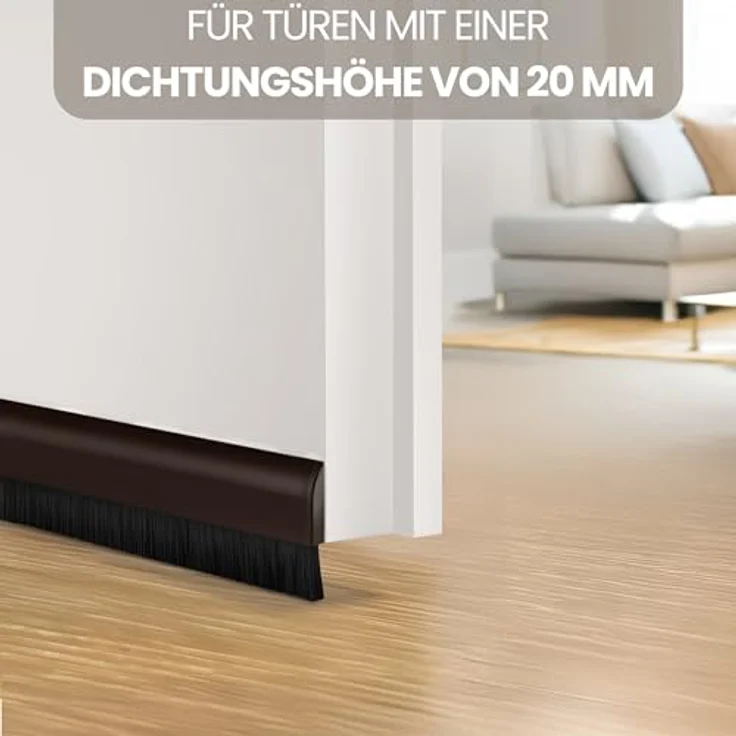 Türleiste mit Bürste braun, Aluminium – Bild 6