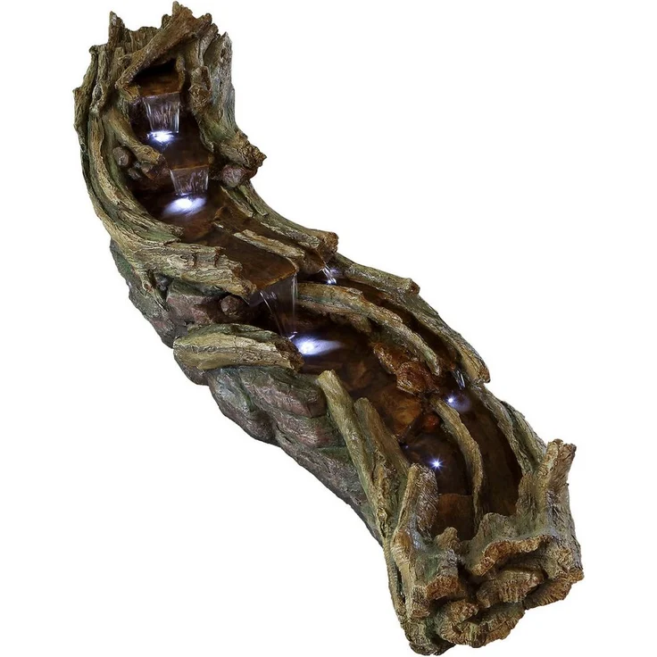AcquaArte Gartenbrunnen Wasserspiel AVISIO, Komplettset mit LED-Beleuchtung, Pumpe und Wasserreservoir