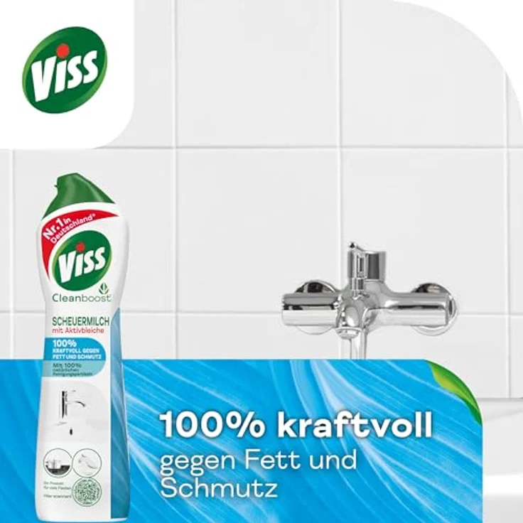 Viss Cleanboost Scheuer-Milch mit Aktivbleiche 500ml (1er Pack) Allzweckreiniger mit unglaublicher Reinigungskraft - Preisvergleich – Bild 4