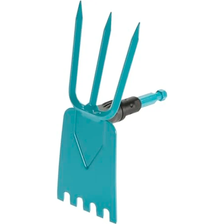 GARDENA combisystem-Gartenhacke: Hacke mit geradem Blatt, 3 Zinken, 9 cm Arbeitsbreite, aus hochwertigem Qualitätsstahl, Duroplast-beschichtet (3219-20) – Bild 2