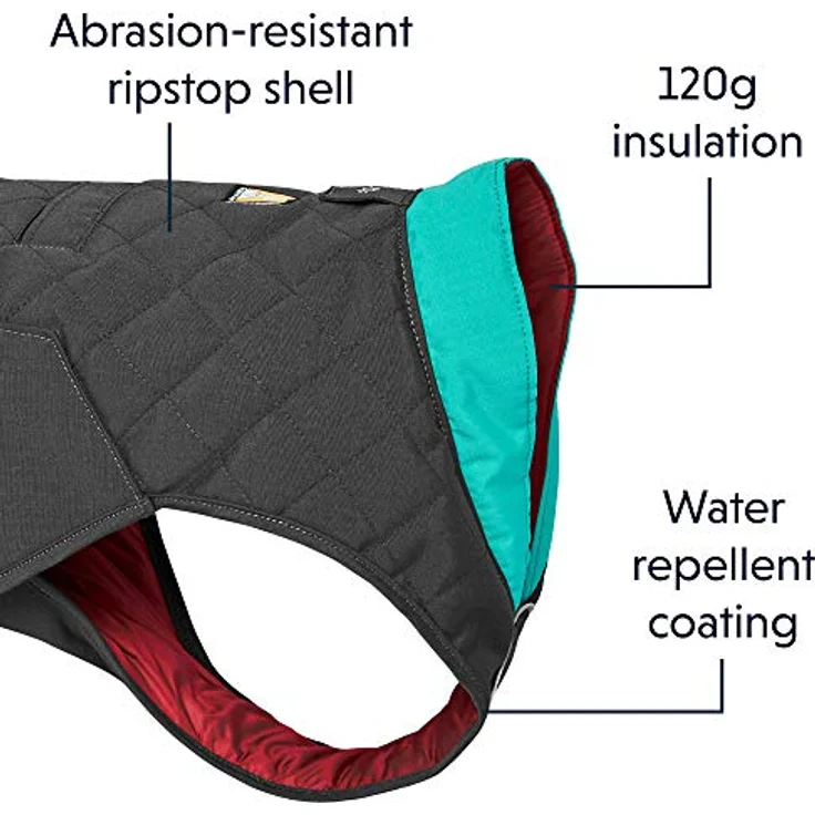 RUFFWEAR Stumptown Jacket, Warmer und Abriebfester Hundemantel für Klare Kalte Tage, Twilight Grey XX-Small – Bild 3