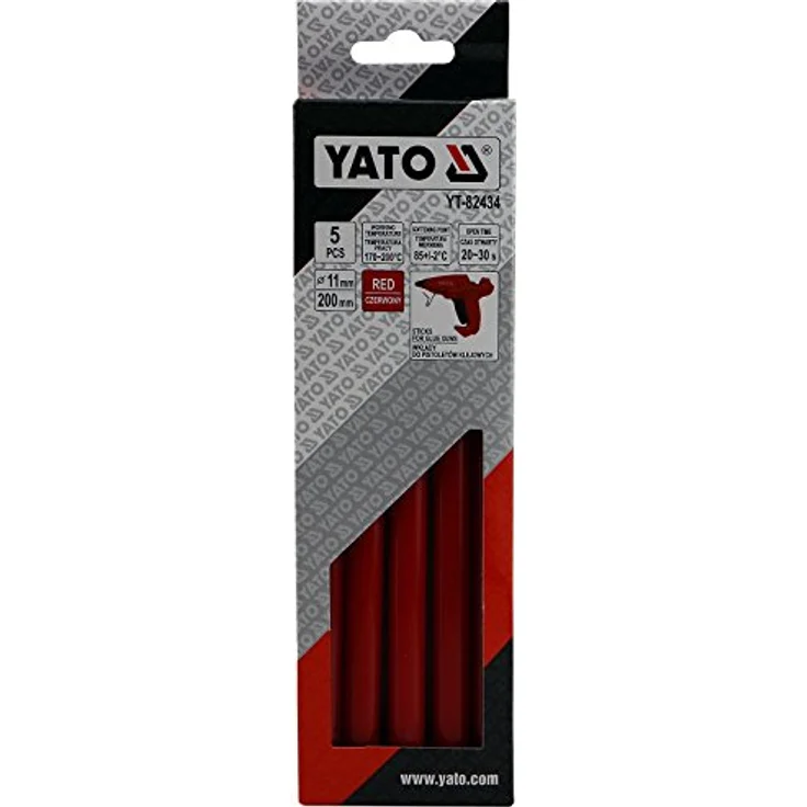 Yato Heißschmelzkleber 11,2 x 200 mm, 5 Stück, Rot, für universelle Anwendungen – Bild 2