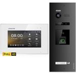 Balter Video-Türsprechanlage EVO HD Fingerprint und RFID für 1 Familienhaus 1x Monitor Full HD 175° Ultraweitwinkelkamera, Schwarz