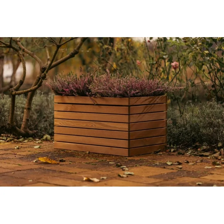 Upyard Hochbeet ProPlanter Triple, Holz 98 x 36,5 cm, natur, drei Pflanzbereiche, 100 Liter Füllvolumen