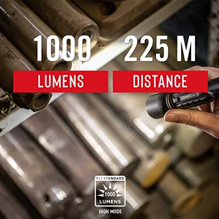 Coast XP9R 1000 Lumen Wiederaufladbare Dual Power LED Taschenlampe in Aluminium, Schwarz – Bild 4