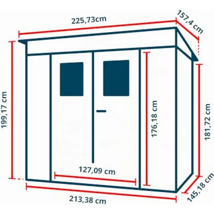 GFP Primeyard Kunststoffgerätehaus, 213x145x199 cm, anthrazit, idealer Geräteschuppen für Gartenbedarf – Bild 4