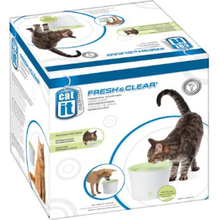 Catit Design Fresh & Clear TrinkbrunnenLiter Komplettset: USB-Brunnen Filter Ersatzpumpe (3 l), Futternapf
