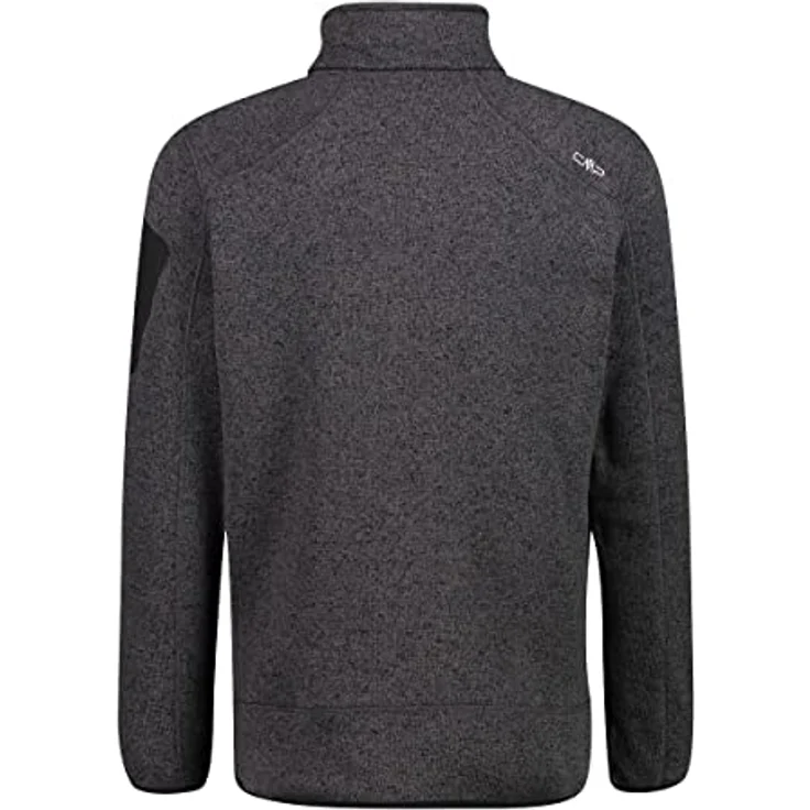 CMP Herren Fleecejacke Knit-Tech Jacket, blau, mit winddichtem Einsatz und elastischem Saum – Bild 3