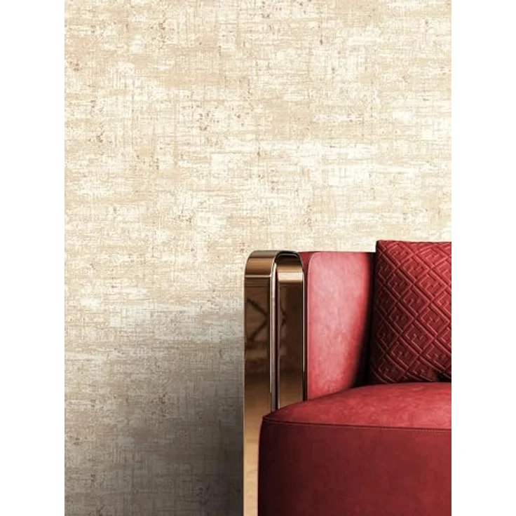 Newroom Vliestapete Beige Betonoptik, Industrial Used Look mit Metallic Glanz, 10,05 m x 0,53 m – Bild 4