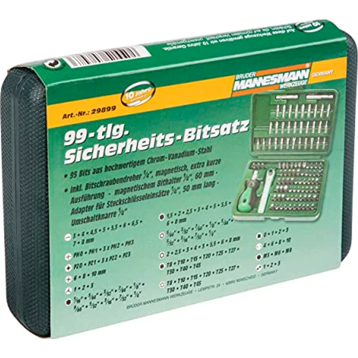 Brüder Mannesmann Werkzeuge M29899 Bit-Set, 99-teilig Sicherheits-Bitsatz für präzises Arbeiten – Bild 7