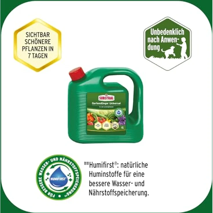 Substral Universal Flüssigdünger, 4L - Fördert Pflanzenwachstum & Blütenbildung, mit Humifirst für alle Gartenpflanzen – Bild 4