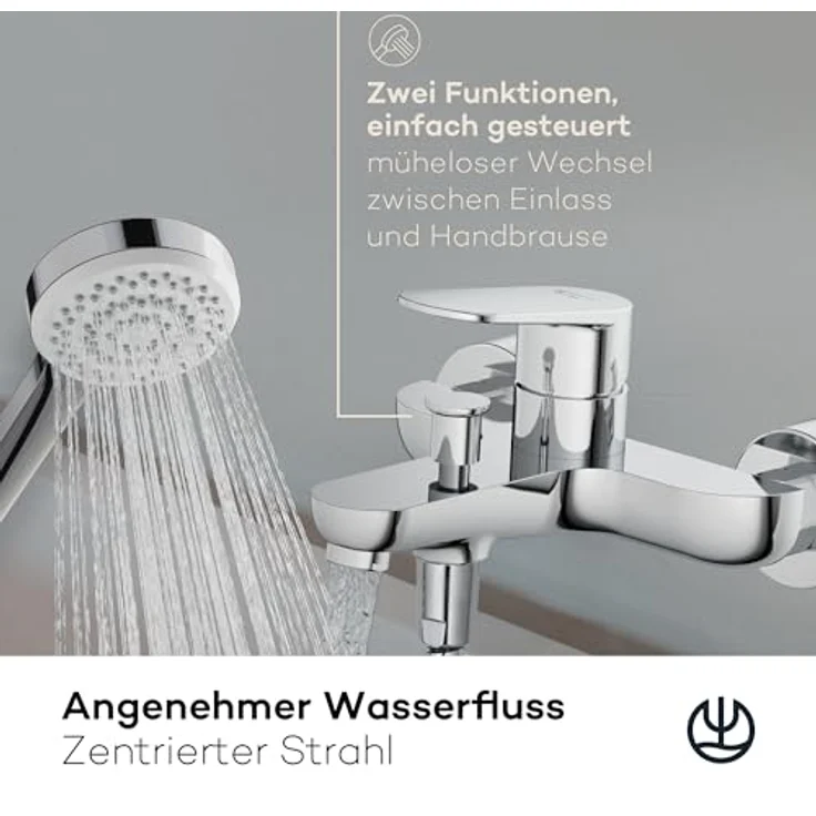 OTTO Kludi X1 Wannen- und Duscharmatur, chrom, mit automatischer Umstellung, Keramik-Kartusche und Strahlregler M24 – Bild 3