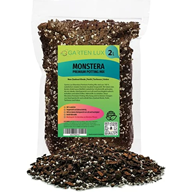 Garten Lux Premium Monstera Erde – 2L- 4-Komponenten – Erde für Fleischfressende Pflanzen- entwässernde Erde für die Aufzucht und Umpflanzung – Bild 1
