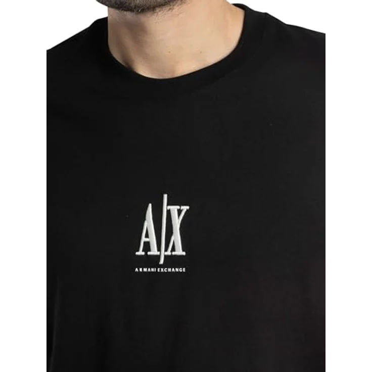Armani Exchange Herren T-Shirt, Schwarz, Slim-Fit mit gesticktem Logo, Größe M – Bild 4