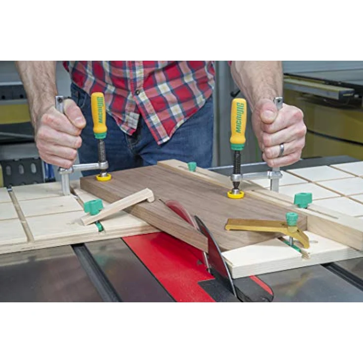 MICROJIG Matchfit DVC-1177K2 Schwalbenschwanzklemme Pro, grün/gelb/silber – Bild 5