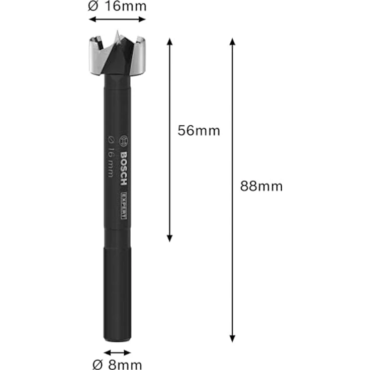BOSCH Holzbohrer 2608901825 Forstnerbohrer 16 mm, Gewellter Schneidrand für saubere, ausrissfreie Löcher, Gesamtlänge 88 mm – Bild 3