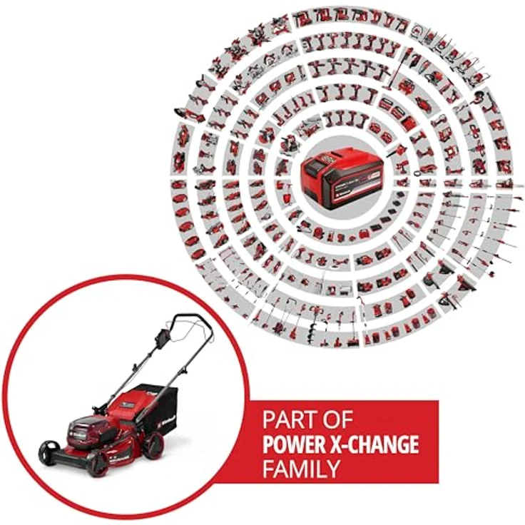 Einhell GC-CM 36/46 S Li BL, Akku-Rasenmäher für Flächen bis 500 m² mit bürstenlosem Motor und 50-Liter-Grasfangkorb – Bild 2