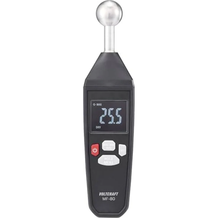 VOLTCRAFT Feuchtigkeitsmesser Feuchtemessgerät MF-80, zerstörungsfreie Messung bis zu 40 mm Tiefe, CM-Verfahren, akustischer Alarm, Hold-Funktion, 3 AAA-Batterien inklusive – Bild 2